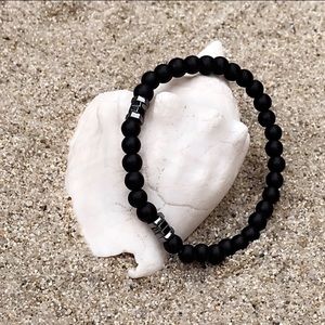 “Hex” Beaded Bracelet | Matte Black